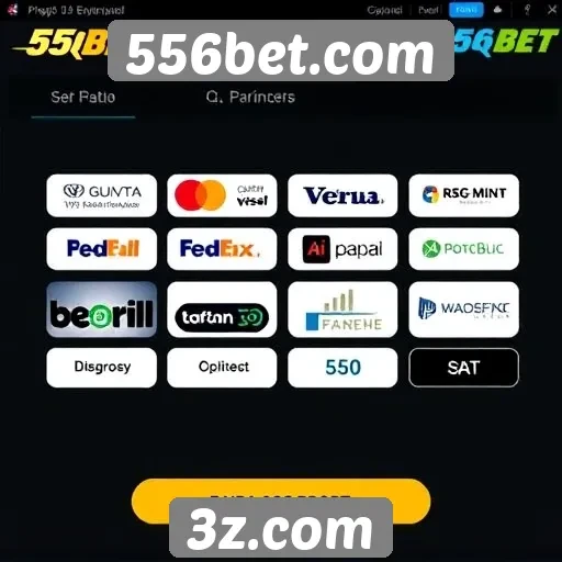 Opções de pagamento no site 556bet
